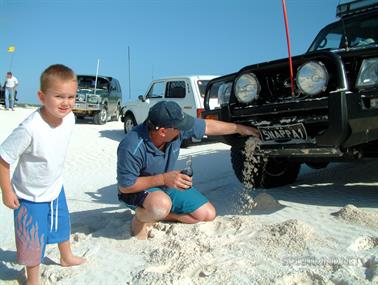 It was all dad's fault! Wedge Island sand dunes, Western Australia